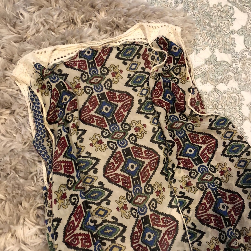 Aztec no shoulder cardigan